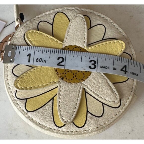 LC Lauren Conrad Leather Contemporary Sunflower Coin Pouch w/Gold Keychain-NWT - Picture 8 of 11